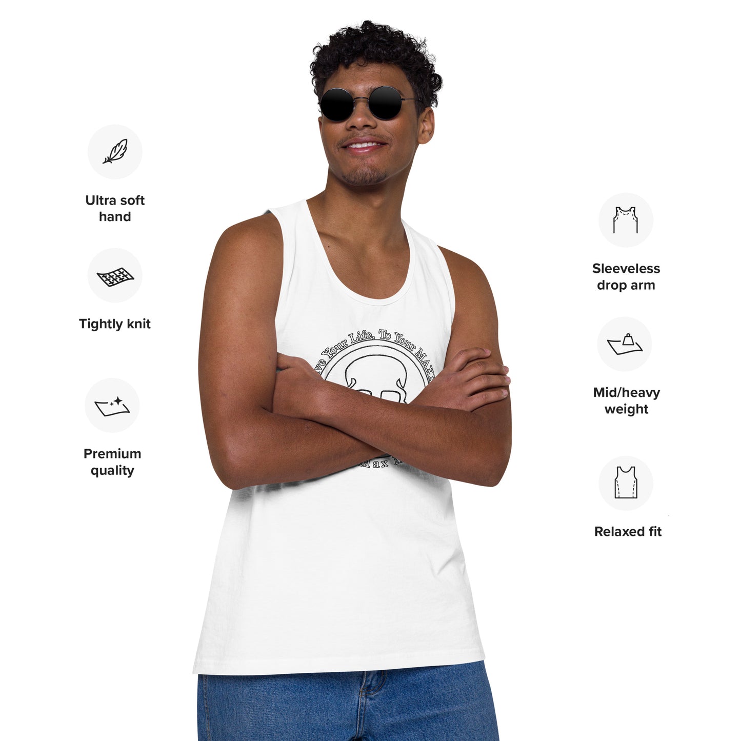 Men’s premium tank top full logo on front