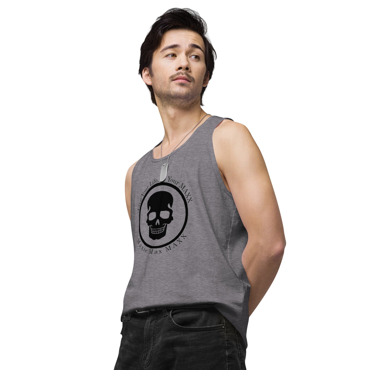 Men’s premium tank top full logo black