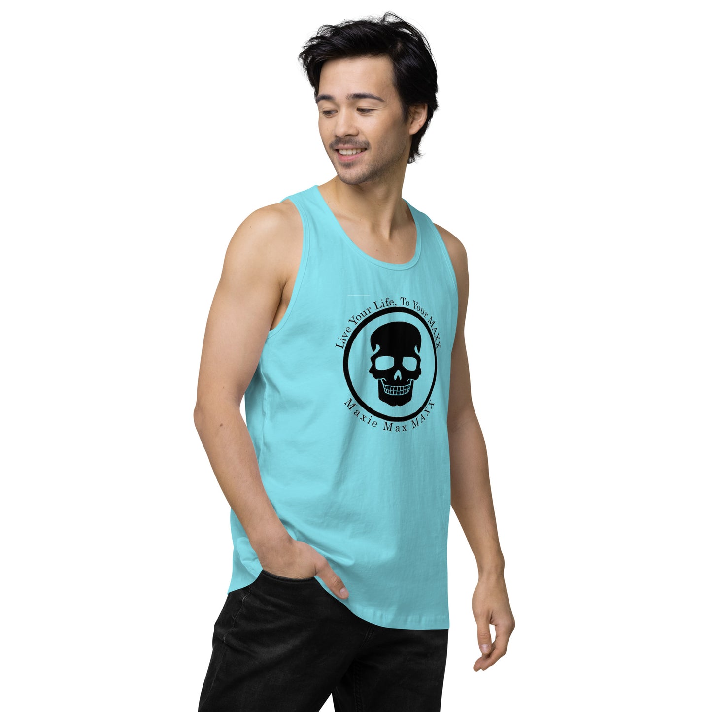 Men’s premium tank top full logo black